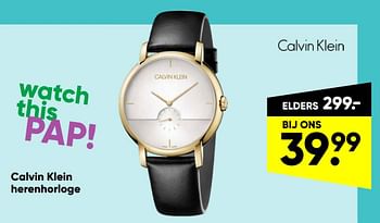 Aanbiedingen Calvin klein herenhorloge - Calvin Klein - Geldig van 06/06/2022 tot 19/06/2022 bij Big Bazar