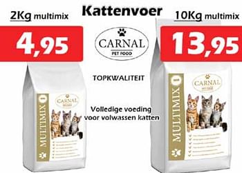 Aanbiedingen Kattenvoer multimix - Carnal - Geldig van 28/05/2022 tot 19/06/2022 bij Itek