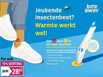 Aanbiedingen Bite away - electronic device for insect bites - Huismerk - De Online Drogist - Geldig van 01/06/2022 tot 18/06/2022 bij De Online Drogist