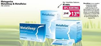 Aanbiedingen Metarelax tabletten - Metarelax - Geldig van 01/06/2022 tot 18/06/2022 bij De Online Drogist