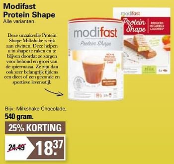 Aanbiedingen Milkshake chocolade - Modifast - Geldig van 01/06/2022 tot 18/06/2022 bij De Online Drogist
