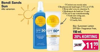 Aanbiedingen Suncreen lotion spf50+ fragrance free - Huismerk - De Online Drogist - Geldig van 01/06/2022 tot 18/06/2022 bij De Online Drogist