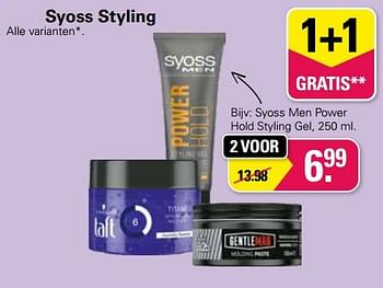 Aanbiedingen Syoss men power hold styling gel - Syoss - Geldig van 01/06/2022 tot 18/06/2022 bij De Online Drogist