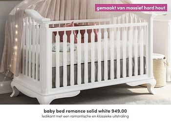 Aanbiedingen Baby bed romance solid white - Huismerk - Baby &amp; Tiener Megastore - Geldig van 12/06/2022 tot 18/06/2022 bij Baby & Tiener Megastore