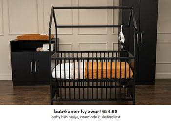 Aanbiedingen Babykamer ivy zwart - Huismerk - Baby &amp; Tiener Megastore - Geldig van 12/06/2022 tot 18/06/2022 bij Baby & Tiener Megastore