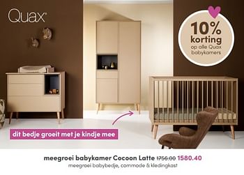 Aanbiedingen Meegroei babykamer cocoon latte - Quax - Geldig van 12/06/2022 tot 18/06/2022 bij Baby & Tiener Megastore
