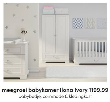 Aanbiedingen Meegroei babykamer ilona ivory - Huismerk - Baby &amp; Tiener Megastore - Geldig van 12/06/2022 tot 18/06/2022 bij Baby & Tiener Megastore