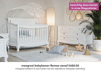 Aanbiedingen Meegroei babykamer romeo - Huismerk - Baby &amp; Tiener Megastore - Geldig van 12/06/2022 tot 18/06/2022 bij Baby & Tiener Megastore