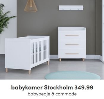 Aanbiedingen Babykamer stockholm - Huismerk - Baby &amp; Tiener Megastore - Geldig van 12/06/2022 tot 18/06/2022 bij Baby & Tiener Megastore