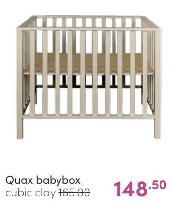 Aanbiedingen Quax babybox - Quax - Geldig van 12/06/2022 tot 18/06/2022 bij Baby & Tiener Megastore