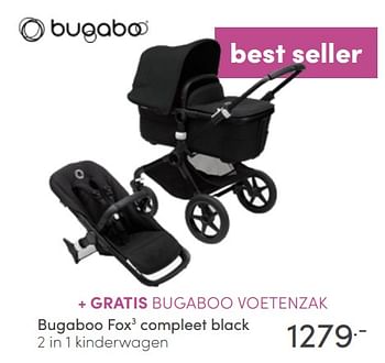 Aanbiedingen Bugaboo fox3 compleet black 2 in 1 kinderwagen - Bugaboo - Geldig van 12/06/2022 tot 18/06/2022 bij Baby & Tiener Megastore