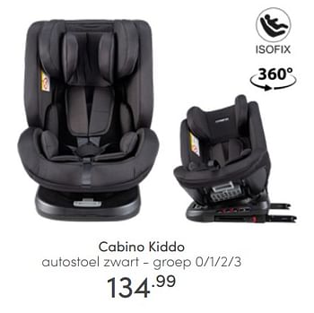 Aanbiedingen Cabino kiddo autostoel zwart - Cabino - Geldig van 12/06/2022 tot 18/06/2022 bij Baby & Tiener Megastore