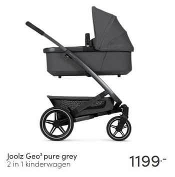Aanbiedingen Joolz geo3 pure grey 2 in 1 kinderwagen - Joolz - Geldig van 12/06/2022 tot 18/06/2022 bij Baby & Tiener Megastore