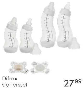 Aanbiedingen Difrax startersset - Difrax - Geldig van 12/06/2022 tot 18/06/2022 bij Baby & Tiener Megastore