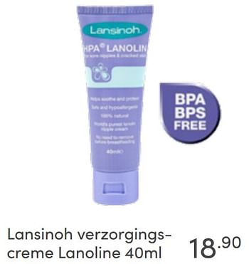 Aanbiedingen Lansinoh verzorgingscreme lanoline - Lansinoh - Geldig van 12/06/2022 tot 18/06/2022 bij Baby & Tiener Megastore