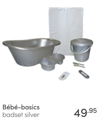 Aanbiedingen Bébé-basics badset silver - BÃ©bÃ© Basics - Geldig van 12/06/2022 tot 18/06/2022 bij Baby & Tiener Megastore