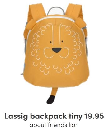 Aanbiedingen Lassig backpack tiny about friends lion - Lassig - Geldig van 12/06/2022 tot 18/06/2022 bij Baby & Tiener Megastore
