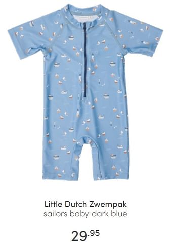 Aanbiedingen Little dutch zwempak sailors baby dark blue - Little Dutch - Geldig van 12/06/2022 tot 18/06/2022 bij Baby & Tiener Megastore