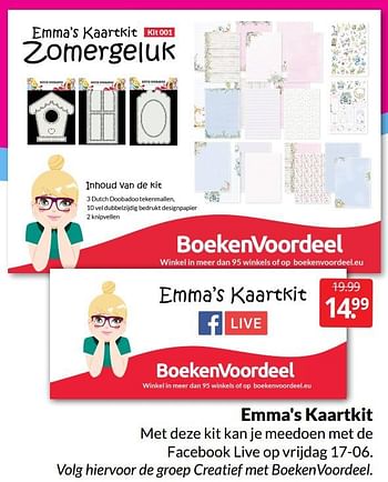Aanbiedingen Emma`s kaartkit - Huismerk - Boekenvoordeel - Geldig van 11/06/2022 tot 19/06/2022 bij Boekenvoordeel