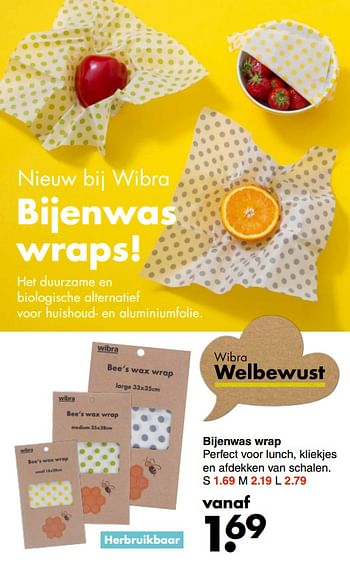 Aanbiedingen Bijenwas wrap - Huismerk - Wibra - Geldig van 13/06/2022 tot 26/06/2022 bij Wibra