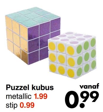 Aanbiedingen Puzzel kubus - Huismerk - Wibra - Geldig van 13/06/2022 tot 26/06/2022 bij Wibra