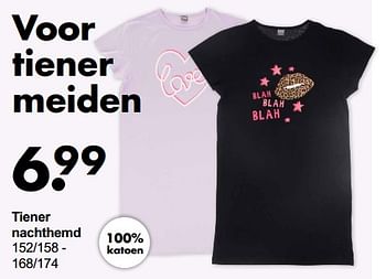 Aanbiedingen Tiener nachthemd - Huismerk - Wibra - Geldig van 13/06/2022 tot 26/06/2022 bij Wibra