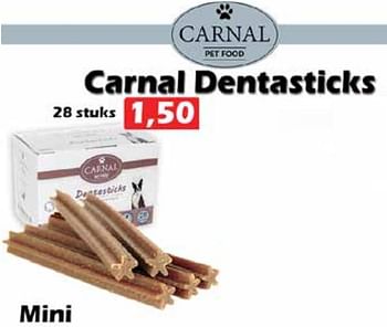 Aanbiedingen Carnal dentasticks mini - Carnal - Geldig van 09/06/2022 tot 03/07/2022 bij Itek