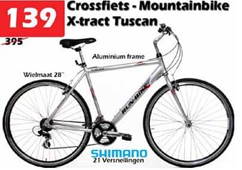 Aanbiedingen Crossfiets - mountainbike x-tract tuscan - X-tract - Geldig van 09/06/2022 tot 03/07/2022 bij Itek