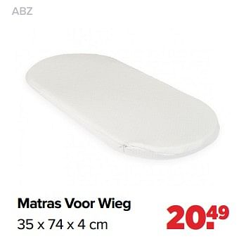 Aanbiedingen Abz matras voor wieg - ABZ - Geldig van 13/06/2022 tot 02/07/2022 bij Baby-Dump