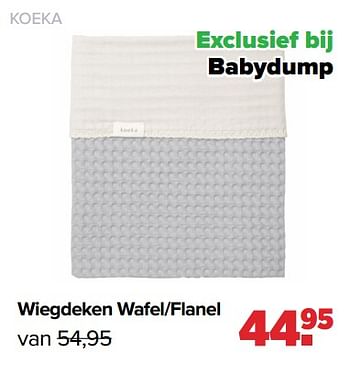 Aanbiedingen Koeka wiegdeken wafel-flanel - Koeka - Geldig van 13/06/2022 tot 02/07/2022 bij Baby-Dump