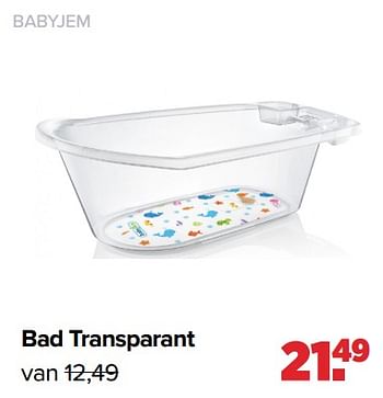 Aanbiedingen Babyjem bad transparant - BabyJem - Geldig van 13/06/2022 tot 02/07/2022 bij Baby-Dump