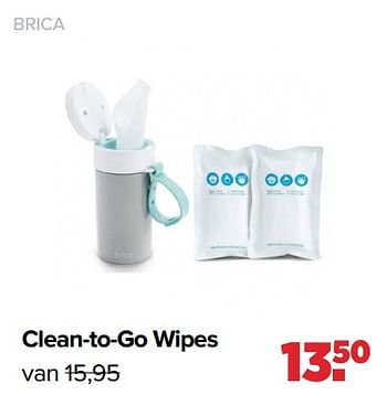 Aanbiedingen Brica clean-to-go wipes - Munchkin - Geldig van 13/06/2022 tot 02/07/2022 bij Baby-Dump
