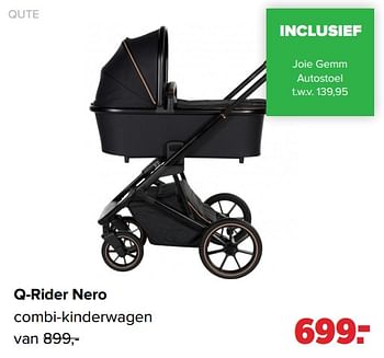 Aanbiedingen Qute q-rider nero combi-kinderwagen - Qute  - Geldig van 13/06/2022 tot 02/07/2022 bij Baby-Dump