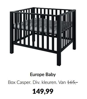 Aanbiedingen Europe baby box casper - Europe baby - Geldig van 14/06/2022 tot 18/07/2022 bij Babypark