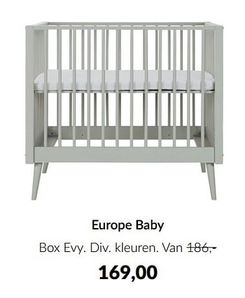 Aanbiedingen Europe baby box evy - Europe baby - Geldig van 14/06/2022 tot 18/07/2022 bij Babypark