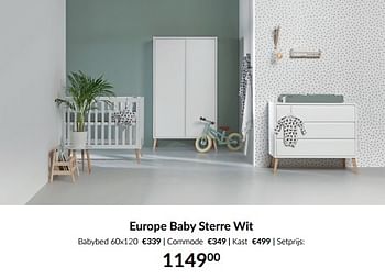 Aanbiedingen Europe baby sterre wit - Europe baby - Geldig van 14/06/2022 tot 18/07/2022 bij Babypark