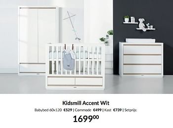 Aanbiedingen Kidsmill accent wit - Kidsmill - Geldig van 14/06/2022 tot 18/07/2022 bij Babypark