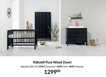 Aanbiedingen Kidsmill pure wood zwart - Kidsmill - Geldig van 14/06/2022 tot 18/07/2022 bij Babypark