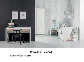 Aanbiedingen Kidsmill accent wit bedbank - Kidsmill - Geldig van 14/06/2022 tot 18/07/2022 bij Babypark