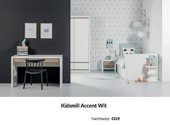 Aanbiedingen Kidsmill accent wit nachtkastje - Kidsmill - Geldig van 14/06/2022 tot 18/07/2022 bij Babypark
