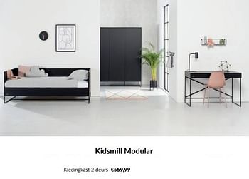 Aanbiedingen Kidsmill modular kledingkast 2 deurs - Kidsmill - Geldig van 14/06/2022 tot 18/07/2022 bij Babypark