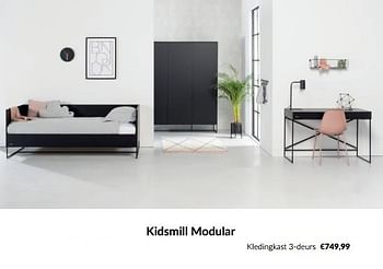 Aanbiedingen Kidsmill modular kledingkast 3-deurs - Kidsmill - Geldig van 14/06/2022 tot 18/07/2022 bij Babypark
