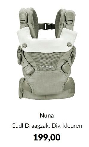 Aanbiedingen Nuna cudl draagzak - Nuna - Geldig van 14/06/2022 tot 18/07/2022 bij Babypark