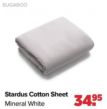 Aanbiedingen Bugaboo stardus cotton sheet mineral white - Bugaboo - Geldig van 13/06/2022 tot 02/07/2022 bij Baby-Dump