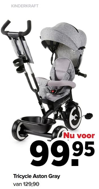 Aanbiedingen Kinderkraft tricycle aston gray - Kinderkraft - Geldig van 13/06/2022 tot 02/07/2022 bij Baby-Dump