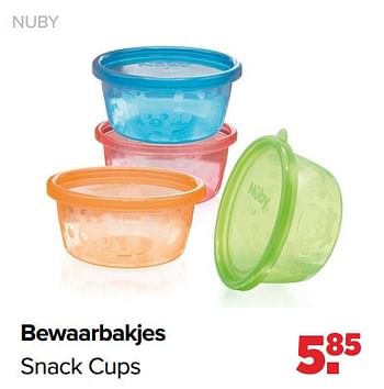Aanbiedingen Nuby bewaarbakjes snack cups - Nuby - Geldig van 13/06/2022 tot 02/07/2022 bij Baby-Dump