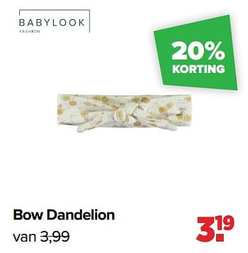 Aanbiedingen Bow dandelion - Baby look - Geldig van 13/06/2022 tot 02/07/2022 bij Baby-Dump