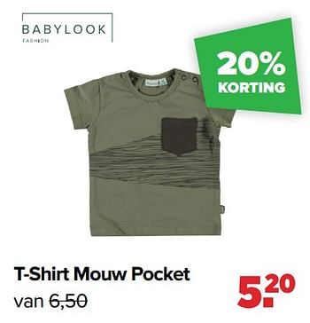 Aanbiedingen T-shirt mouw pocket - Baby look - Geldig van 13/06/2022 tot 02/07/2022 bij Baby-Dump