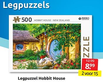 Aanbiedingen Legpuzzel hobbit house - Huismerk - Boekenvoordeel - Geldig van 18/06/2022 tot 26/06/2022 bij Boekenvoordeel