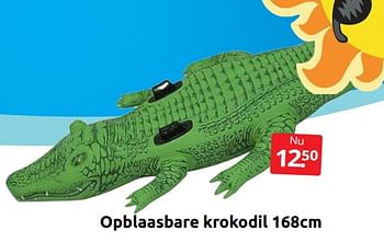 Aanbiedingen Opblaasbare krokodil - Huismerk - Boekenvoordeel - Geldig van 18/06/2022 tot 26/06/2022 bij Boekenvoordeel